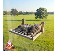 GesomePurrz Perchoir de fenêtre Pliable en Bois Naturel pour Chat, hamac de 41,9 x 30,5 cm, Limite de Poids de 15,9 kg