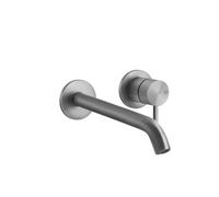 Gessi 316 Cesello set de finition pour mitigeur monocommande encastré de lavabo, rosaces simples D65 mm, bec personnalisé, sans vidage, 54489727, Couleur: Laiton brossé PVD
