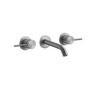 Gessi 316 Flessa set de finition pour mitigeur de lavabo mural à 2 mains, bec fixe, sans garniture mécanique, bec 146-126 mm, 727, 54092299, Couleur: Noir XL