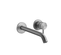 Gessi 316 Meccanica set de montage pour finition, pour mitigeur monocommande de lavabo encastré, rosaces simples D65 mm, bec personnalisé, sans vidage, 54289707, Couleur: Métal noir brossé PVD