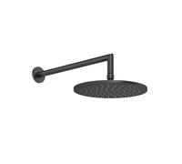 Gessi Anello, douche de tête anticalcaire D=250 mm, avec joint et support mural 348 mm, 1/2 raccord, 63348299, Couleur: Noir XL