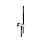 Gessi Anello, ensemble de douche avec raccord mural coudé 1/2, support, pomme de douche anticalcaire, sécurité intrinsèque, flexible en couleur, 63329187, Couleur: Bronze antique
