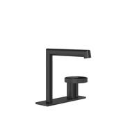 Gessi Anello, mitigeur monocommande de lavabo, bec séparé, monté sur plaque, hauteur du bec 162mm x saillie 144mm, sans vidage, 63315299, Couleur: Noir XL
