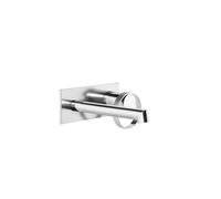 Gessi Anello, set prêt à poser pour mitigeur monocommande de lavabo encastré, avec plaque rectangulaire, longueur du bec réglable à 160-130 mm, bec toujours à gauche, 63388149, Couleur: Optique Finox