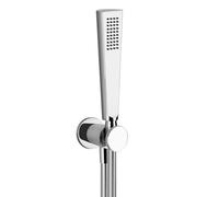 Gessi CONO Ensemble de douche CONO, avec raccord mural coudé 1/2 et support, flexible 1,50 m et pomme de douche anticalcaire, sécurité intrinsèque, 45223030, Couleur: PVD de cuivre