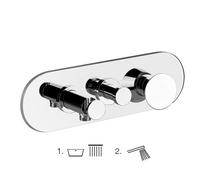 Gessi CONO kit prêt à poser pour mitigeur monocommande de baignoire, inverseur 2 voies, raccordement mural direct coude avec support, 45040707, Couleur: Métal noir brossé PVD