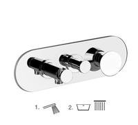 Gessi CONO kit prêt à poser pour mitigeur monocommande de douche, inverseur 2 voies, coude de raccordement mural direct avec support, 45038149, Couleur: Optique Finox