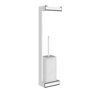 Gessi Eleganza, combinaison avec porte-rouleau de papier et ensemble de brosses de toilette blanc, pour montage mural, 46467149, Couleur: Optique Finox