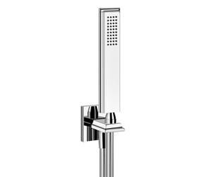 Gessi Eleganza, ensemble de douche Eleganza, avec raccord mural coude 1/2 avec support, 150 m de tuyau et douchette anticalcaire Douche à main métallique à sécurité intrinsèque, 46127726, Couleur: Bro