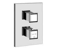 Gessi Eleganza, kit prêt à lemploi, pour thermostat encastré avec cartouche de dérivation à 3 voies tout ou rien, sortie à contrôler séparément, pour corps encastrés, avec vannes darrêt dentretien, fi