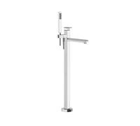Gessi Eleganza, kit prêt à poser, pour mitigeur de baignoire sur pied, bec de baignoire fixe, inverseur automatique, pour douche à main à sécurité intrinsèque et flexible de douche 1,50 m, 46131031, C