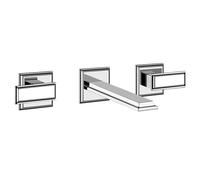 Gessi Eleganza, kit prêt à poser, pour robinetterie à 2 poignées avec bec 210 mm, sans garniture découlement, 46090727, Couleur: Laiton brossé PVD