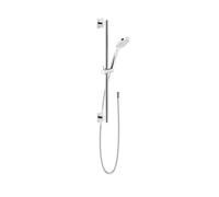 Gessi Emporio ensemble barre de douche 600 mm, rosace carrée, avec douchette à main anticalcaire type 1 jet et flexible de douche 1,50 m, 47314149, Couleur: Optique Finox