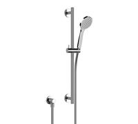 Gessi Emporio ensemble barre de douche 600 mm, rosace ronde, avec coude de raccordement mural, avec douchette anticalcaire 1 jet, flexible 1,50 m, 47306031, Couleur: chrome