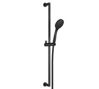 Gessi Emporio ensemble barre de douche avec douchette à main anticalcaire en plastique, type 1 jet et flexible de douche 1.50m, 47242299, Couleur: Noir XL