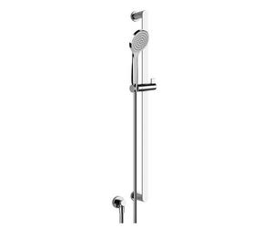 Gessi Emporio ensemble barre de douche avec raccord mural coude 1/2 anticalcaire douche à main type 1 jet et flexible de douche 1.50m douche à main plastique, 47264031, Couleur: chrome