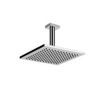 Gessi Emporio Karree de douche de tête anticalcaire avec joint et bras de plafond, 1/2 raccord A 3 bar de pression environ 15 l/min, 47290031, Couleur: chrome