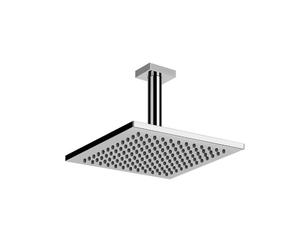 Gessi Emporio Karree de douche de tête anticalcaire avec joint et bras de plafond, 1/2 raccord A 3 bar de pression environ 15 l/min, 47290149, Couleur: Optique Finox