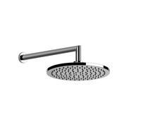 Gessi Emporio pomme de douche anticalcaire ronde avec joint et support mural, raccord 1/2 A 3 bar de pression environ 15 l/min, 47284031, Couleur: chrome