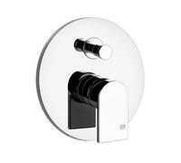 Gessi Emporio Via Manzoni kit prêt à poser (rosace ronde) pour mitigeur monocommande, inverseur automatique, adapté à la baignoire ou à la douche, à encastrer, 44638149, Couleur: Optique Finox