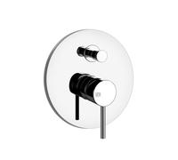 Gessi Emporio Via Tortona kit prêt à poser (rose ronde) pour mitigeur monocommande, inverseur automatique, convient pour baignoire ou douche, 031, 44667149, Couleur: Optique Finox