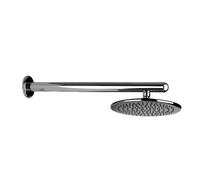 Gessi Goccia douche de tête anticalcaire D216 mm, avec joint et support mural, 1/2 connexion, 33755124, Couleur: Métal noir GHRC