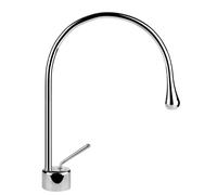 Gessi Goccia mitigeur monocommande de lavabo avec rayon de bec 125 mm, sans garniture mécanique, saillie 244 mm, bec orientable à 360°, 33602147, Couleur: Chrome brossé