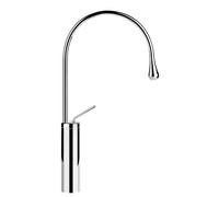 Gessi Goccia mitigeur monocommande de lavabo version haute, avec rayon de bec 125 mm, sans garniture mécanique, bec 244mm, bec pivotant 360, 33609124, Couleur: Métal noir GHRC