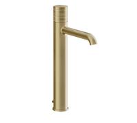 Gessi Habito Mitigeur de lavabo, version haute, avec garniture découlement, saillie 164mm, TRAME, 70303727, Couleur: Laiton brossé PVD