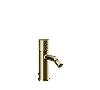 Gessi Habito Mitigeur monocommandé pour bidet, avec garniture de vidage, saillie 111mm, montage sur table, INTRECCIO, 70107710, Couleur: Laiton PVD