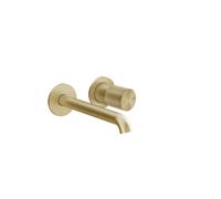 Gessi Habito Set de finition Mitigeur monocommandé pour lavabo, sans garniture de vidage, saillie 171-201mm, montage mural, RIGATO, 70588727, Couleur: Laiton brossé PVD
