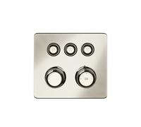 Gessi Hi-FI Set de finition thermostat avec commande par touches on/off, 3 voies, pluie et douchette, montage mural, 65234845, Couleur: bronze foncÃ©