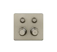 Gessi Hi-FI Set de finition thermostatique avec commande par touches on/off, 2 voies, pluie et douchette, montage mural, 65232149, Couleur: Optique Finox