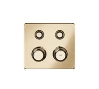 Gessi Hi-FI Set de finition thermostatique avec commande par touches on/off, 2 voies, pluie et douchette, montage mural, 65232735, Couleur: Bronze chaud PVD