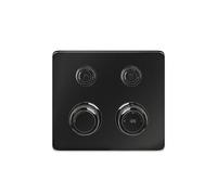 Gessi Hi-FI Set de finition thermostatique avec commande par touches on/off, 2 voies, pluie et douchette, montage mural, 65232706, Couleur: Métal noir PVD