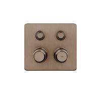 Gessi Hi-FI Set de finition thermostatique avec commande par touches on/off, 2 voies, pluie et douchette, montage mural, 65232708, Couleur: Cuivre brossé PVD