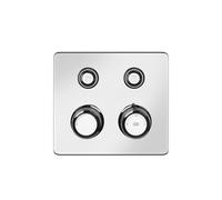 Gessi Hi-FI Set de finition thermostatique avec commande par touches on/off, 2 voies, pluie et douchette, montage mural, 65232031, Couleur: chrome