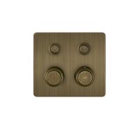 Gessi Hi-FI Set de finition thermostatique avec commande par touches on/off, 2 voies, pluie et douchette, montage mural, 65232713, Couleur: Laiton antique