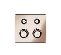 Gessi Hi-FI Set de finition thermostatique avec commande par touches on/off, 2 voies, pluie et douchette, montage mural, 65232030, Couleur: PVD de cuivre