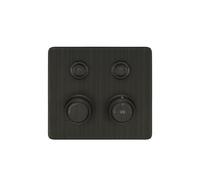 Gessi Hi-FI Set de finition thermostatique avec commande par touches on/off, 2 voies, pluie et douchette, montage mural, 65232187, Couleur: Bronze antique