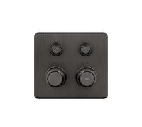Gessi Hi-FI Set de finition thermostatique avec commande par touches on/off, 2 voies, pluie et douchette, montage mural, 65232707, Couleur: Métal noir brossé PVD