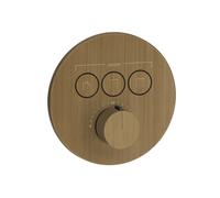 Gessi Hi-Fi Set de montage final Thermostat avec commande par touches on/off. 3 voies, 38716713, Couleur: Laiton antique