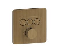 Gessi Hi-Fi Set de montage final Thermostat avec commande par touches on/off. 3 voies, montage mural, 38719713, Couleur: Laiton antique