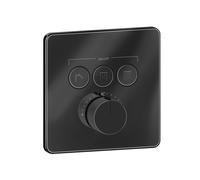 Gessi Hi-Fi Set de montage final Thermostat avec commande par touches on/off. 3 voies, montage mural, 38719706, Couleur: Métal noir PVD