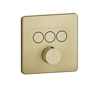 Gessi Hi-Fi Set de montage final Thermostat avec commande par touches on/off. 3 voies, montage mural, 38719727, Couleur: Laiton brossé PVD