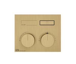 Gessi HI-FI, set prêt à monter Thermostat encastré avec commande par bouton-poussoir avec 1 sortie, 63002727, Couleur: Laiton brossé PVD
