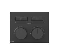 Gessi HI-FI, thermostat encastré prêt à lemploi avec commande par bouton-poussoir, 2 sorties séparées, 63004299, Couleur: Noir XL