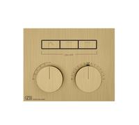 Gessi HI-FI, thermostat encastré prêt à lemploi avec commande par bouton-poussoir, 3 sorties séparées, 63006727, Couleur: Laiton brossé PVD