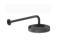 Gessi Inciso décor anti-calcaire douche de tête D218 mm, avec articulation et bras mural 389 mm, 1/2 raccord A 3 bar pression approx. 16 l/min, 58185707, Couleur: Métal noir brossé PVD
