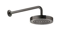 Gessi Inciso décor anti-calcaire douche de tête D218 mm, avec articulation et bras mural 389 mm, 1/2 raccord A 3 bar pression approx. 16 l/min, 58185706, Couleur: Métal noir PVD